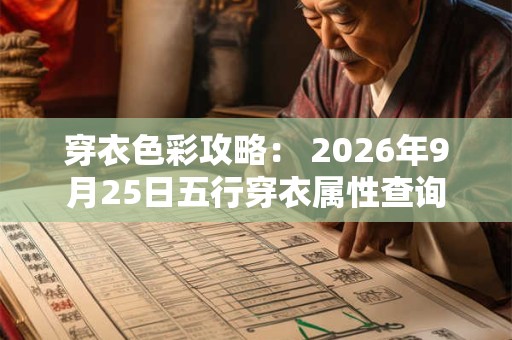 穿衣色彩攻略： 2026年9月25日五行穿衣属性查询
