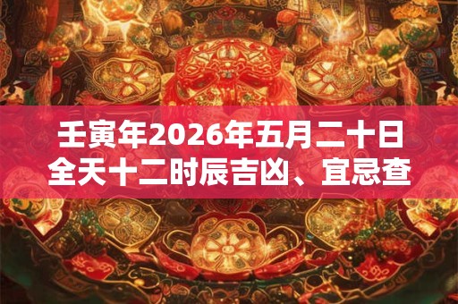 壬寅年2026年五月二十日全天十二时辰吉凶、宜忌查询