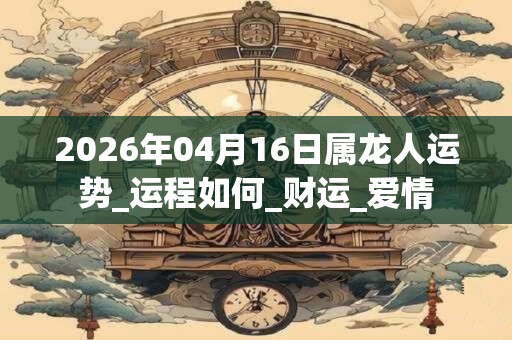 2026年04月16日属龙人运势_运程如何_财运_爱情