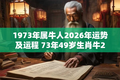 1973年属牛人2026年运势及运程 73年49岁生肖牛2026年每月运势