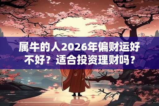 属牛的人2026年偏财运好不好？适合投资理财吗？