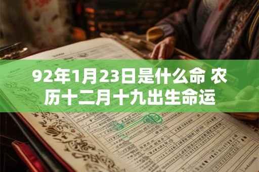 92年1月23日是什么命 农历十二月十九出生命运
