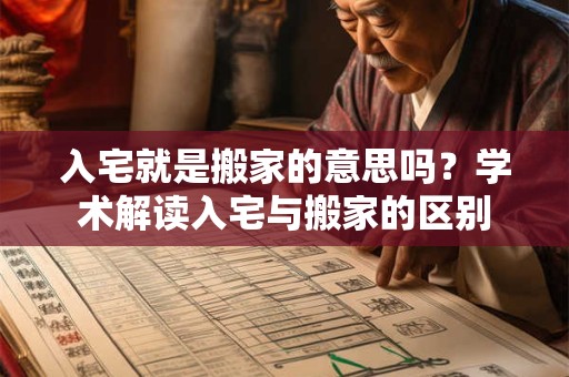 入宅就是搬家的意思吗？学术解读入宅与搬家的区别