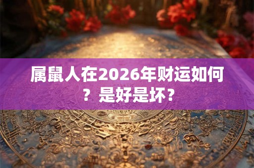 属鼠人在2026年财运如何？是好是坏？
