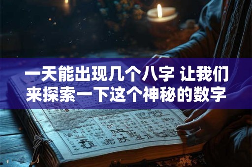 一天能出现几个八字 让我们来探索一下这个神秘的数字