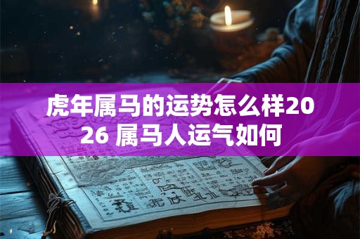 虎年属马的运势怎么样2026 属马人运气如何