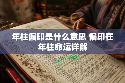 年柱偏印是什么意思 偏印在年柱命运详解