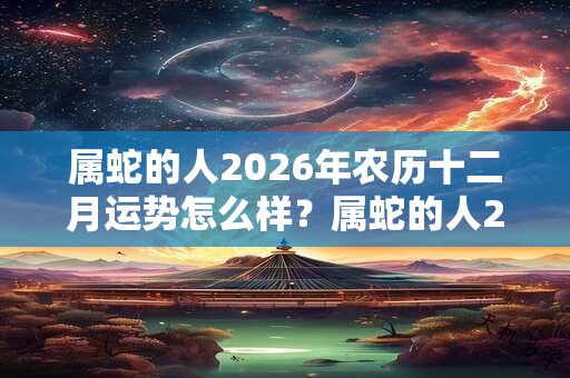 属蛇的人2026年农历十二月运势怎么样？属蛇的人2026年整年凶运如何？