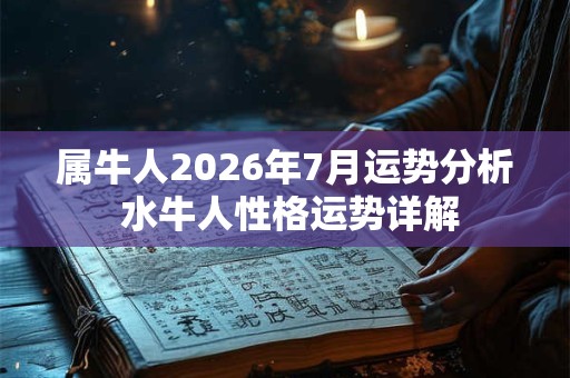 属牛人2026年7月运势分析 水牛人性格运势详解