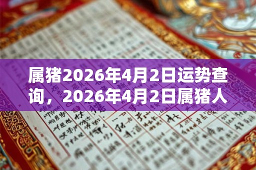 属猪2026年4月2日运势查询，2026年4月2日属猪人运势好吗？
