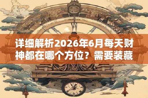 详细解析2026年6月每天财神都在哪个方位？需要装藏吗？