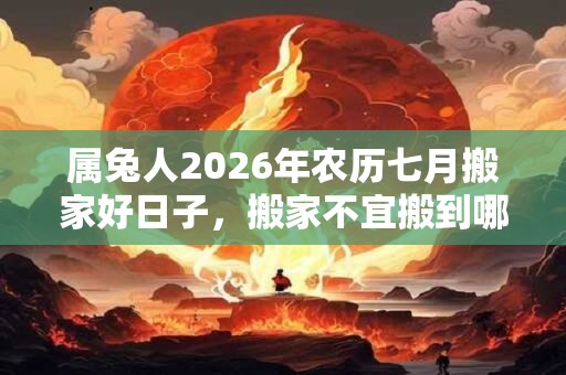 属兔人2026年农历七月搬家好日子，搬家不宜搬到哪些地方？