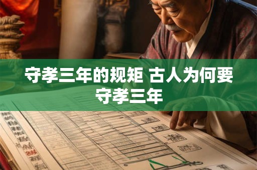 守孝三年的规矩 古人为何要守孝三年