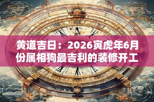 黄道吉日：2026寅虎年6月份属相狗最吉利的装修开工日子