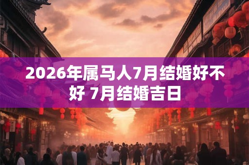 2026年属马人7月结婚好不好 7月结婚吉日