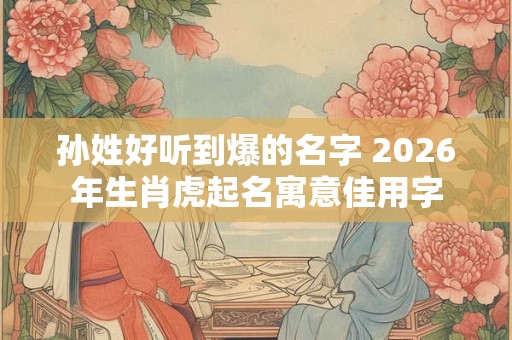 孙姓好听到爆的名字 2026年生肖虎起名寓意佳用字
