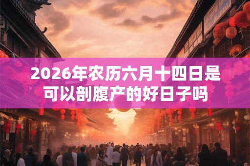 2026年农历六月十四日是可以剖腹产的好日子吗