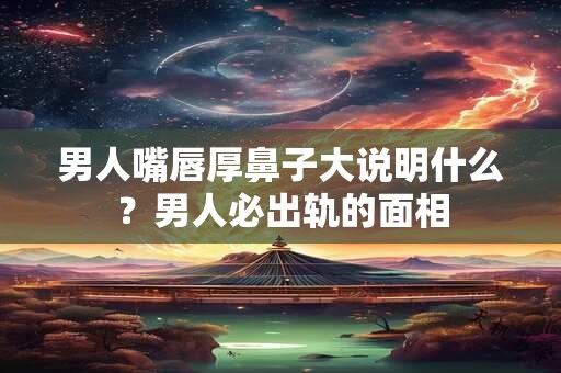 男人嘴唇厚鼻子大说明什么？男人必出轨的面相