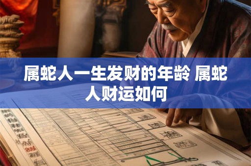 属蛇人一生发财的年龄 属蛇人财运如何