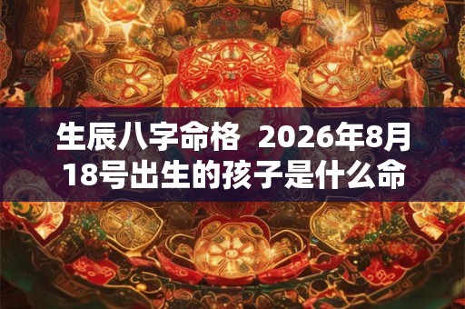 生辰八字命格  2026年8月18号出生的孩子是什么命