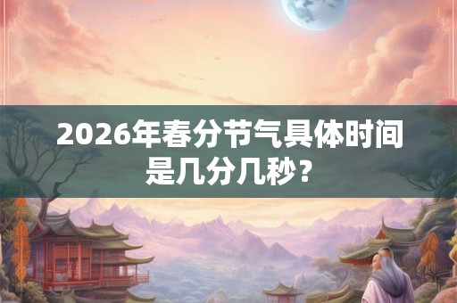 2026年春分节气具体时间是几分几秒？