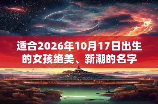 适合2026年10月17日出生的女孩绝美、新潮的名字