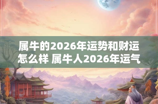 属牛的2026年运势和财运怎么样 属牛人2026年运气如何