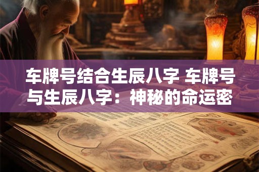 车牌号结合生辰八字 车牌号与生辰八字：神秘的命运密码