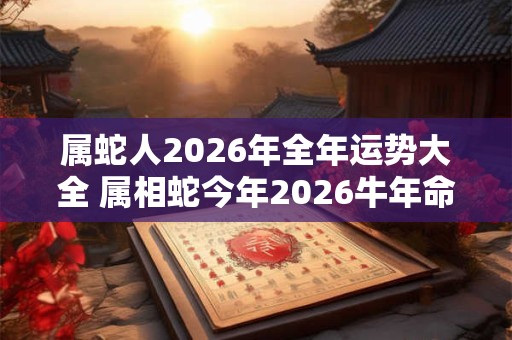 属蛇人2026年全年运势大全 属相蛇今年2026牛年命运怎么样