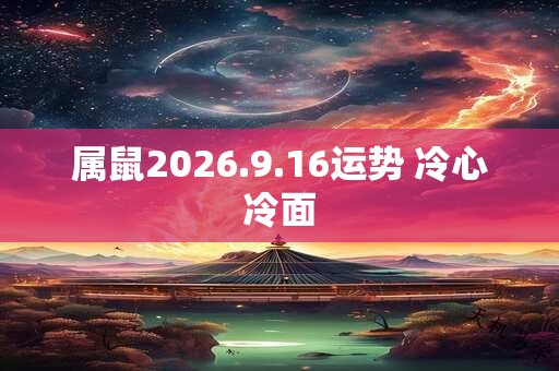 属鼠2026.9.16运势 冷心冷面