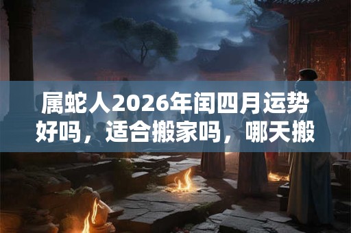 属蛇人2026年闰四月运势好吗，适合搬家吗，哪天搬家好？