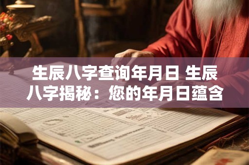 生辰八字查询年月日 生辰八字揭秘：您的年月日蕴含的奥秘！