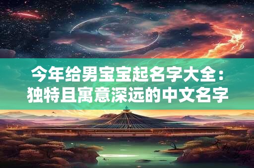 今年给男宝宝起名字大全：独特且寓意深远的中文名字