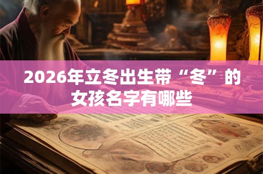 2026年立冬出生带“冬”的女孩名字有哪些