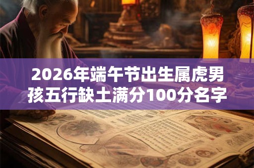 2026年端午节出生属虎男孩五行缺土满分100分名字