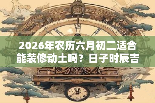 2026年农历六月初二适合能装修动土吗？日子时辰吉凶如何？