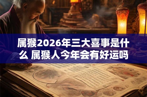 属猴2026年三大喜事是什么 属猴人今年会有好运吗