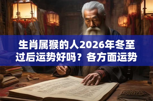 生肖属猴的人2026年冬至过后运势好吗？各方面运势如何？