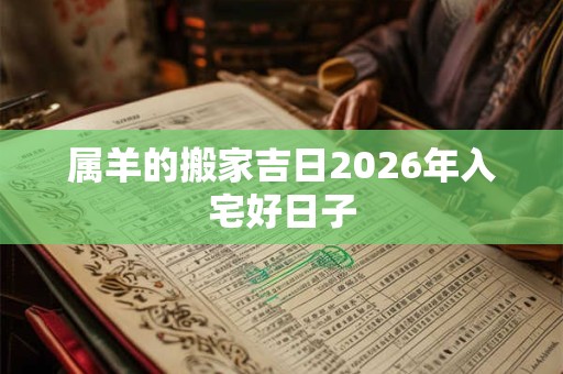 属羊的搬家吉日2026年入宅好日子