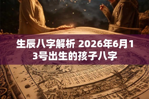 生辰八字解析 2026年6月13号出生的孩子八字