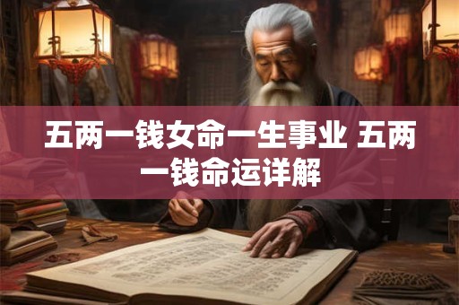 五两一钱女命一生事业 五两一钱命运详解