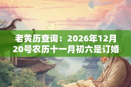 老黄历查询：2026年12月20号农历十一月初六是订婚吉日吗