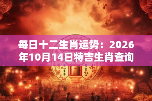 每日十二生肖运势：2026年10月14日特吉生肖查询