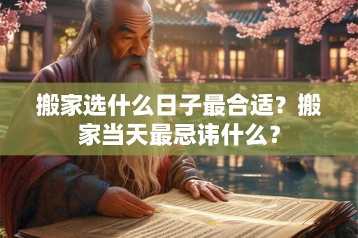 搬家选什么日子最合适？搬家当天最忌讳什么？
