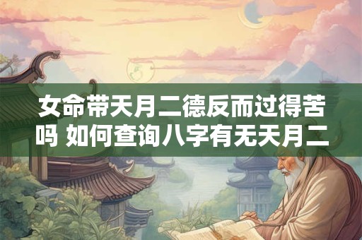 女命带天月二德反而过得苦吗 如何查询八字有无天月二德