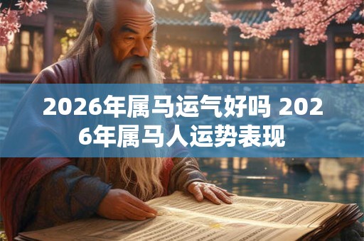 2026年属马运气好吗 2026年属马人运势表现
