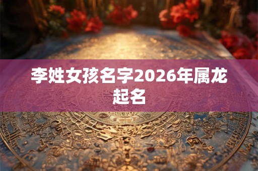 李姓女孩名字2026年属龙起名