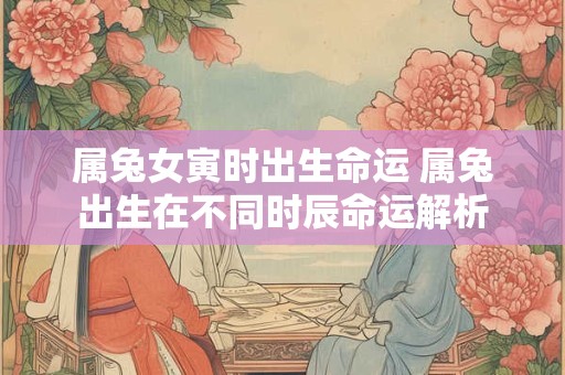 属兔女寅时出生命运 属兔出生在不同时辰命运解析