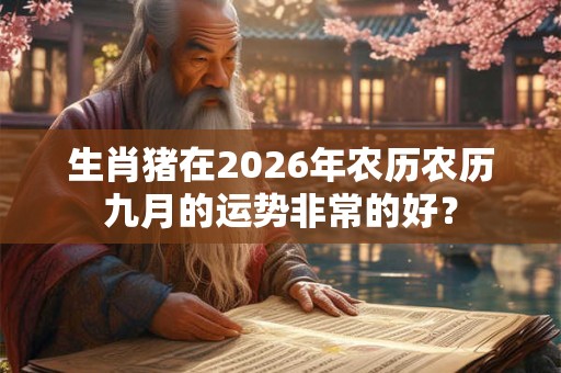 生肖猪在2026年农历农历九月的运势非常的好？