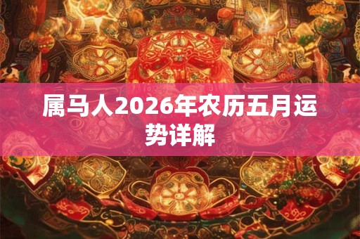 属马人2026年农历五月运势详解